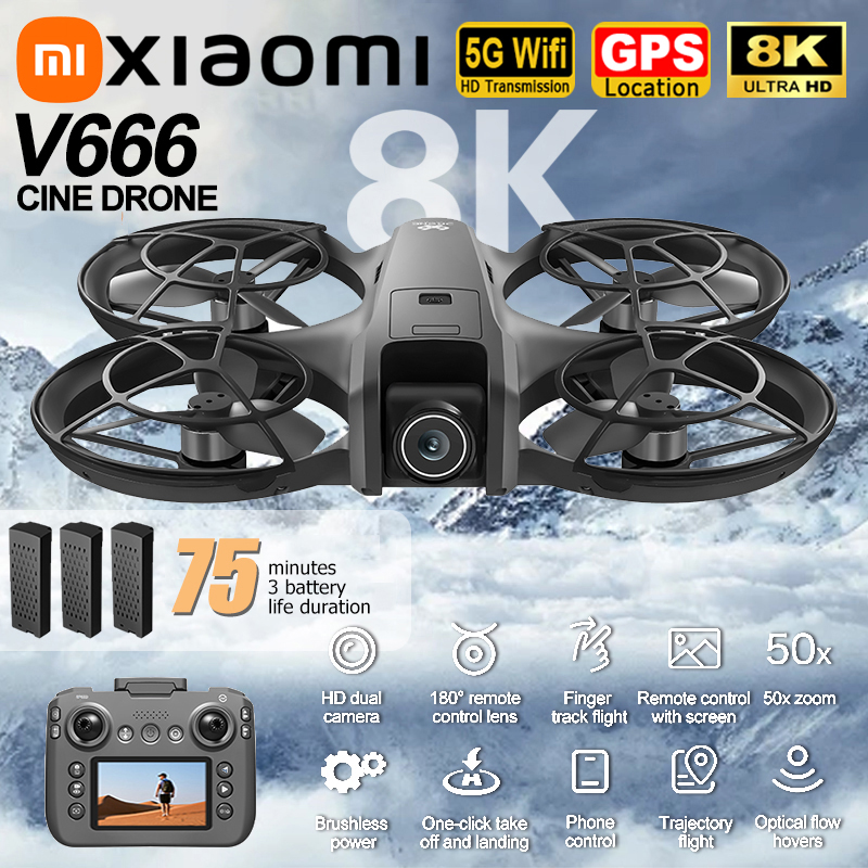 Drone Camera With Gimbal - Xiaomi V666 Drone 8K Aerial HD