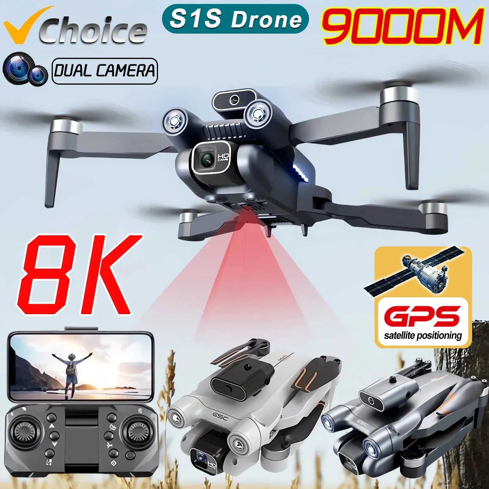 New S1S 5G GPS Drone Camera 8K - Drone Camera Professional avis et prix