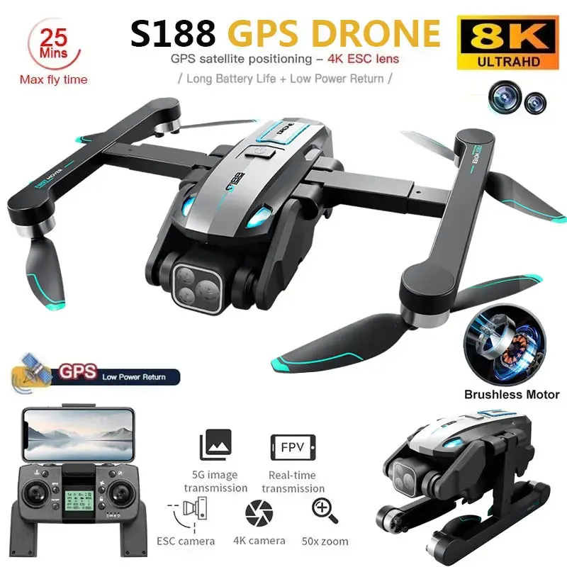 S188 Professional 8K GPS Drone - Drone Camera Professional avis et prix