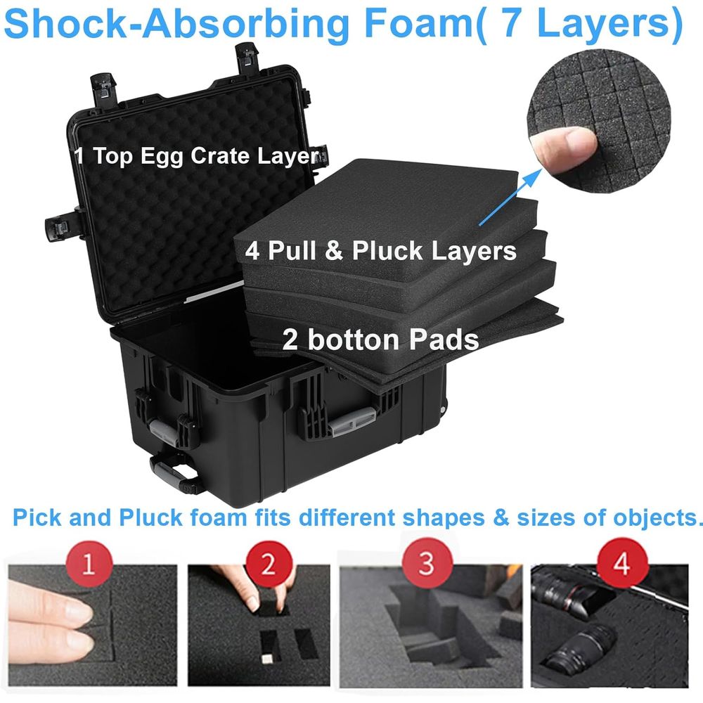 24.5 Rolling Waterproof Case w - Drone Camera Waterproof avis et prix