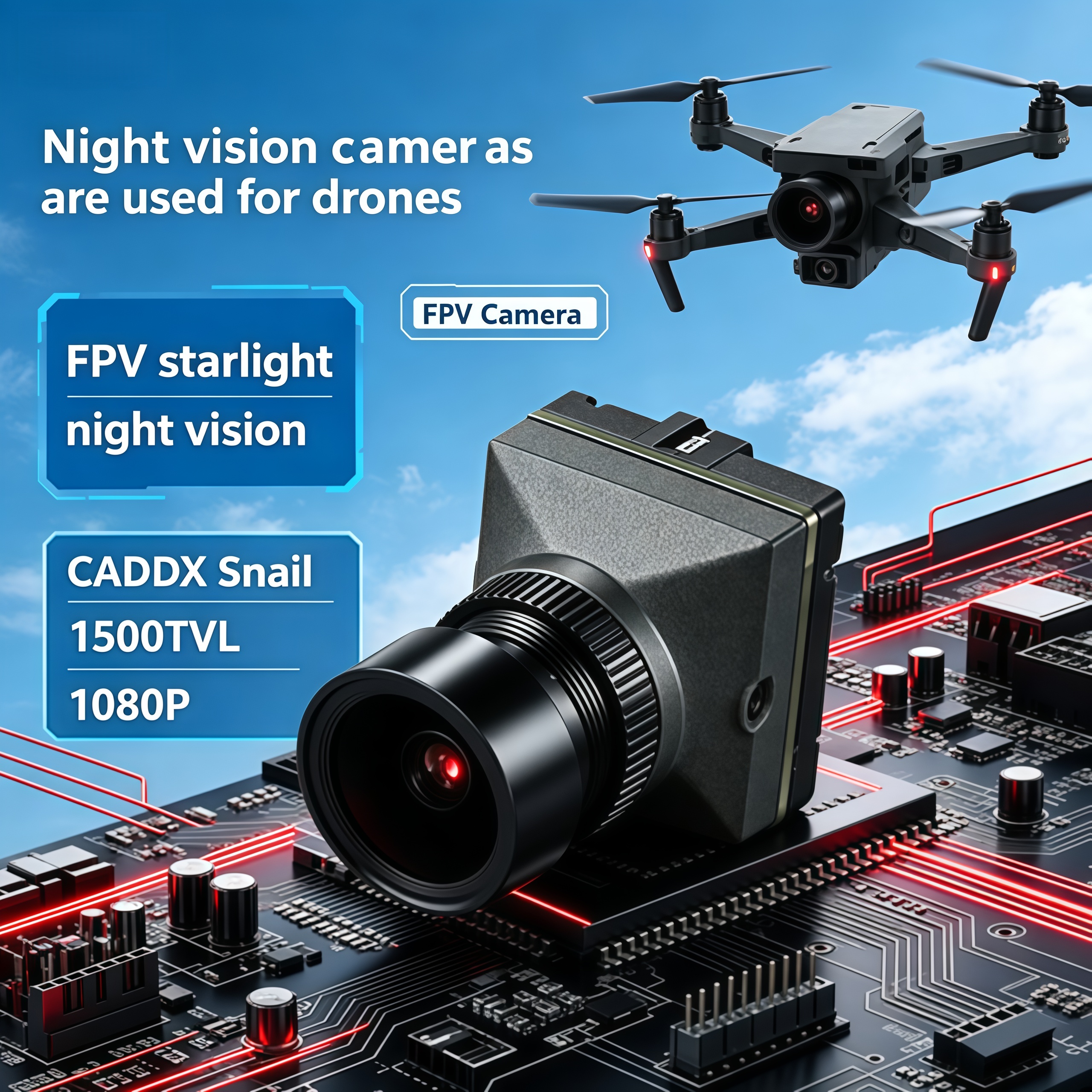 1500TVL HD CADDX Snail FPV Cam - Drone Camera Night Vision avis et prix